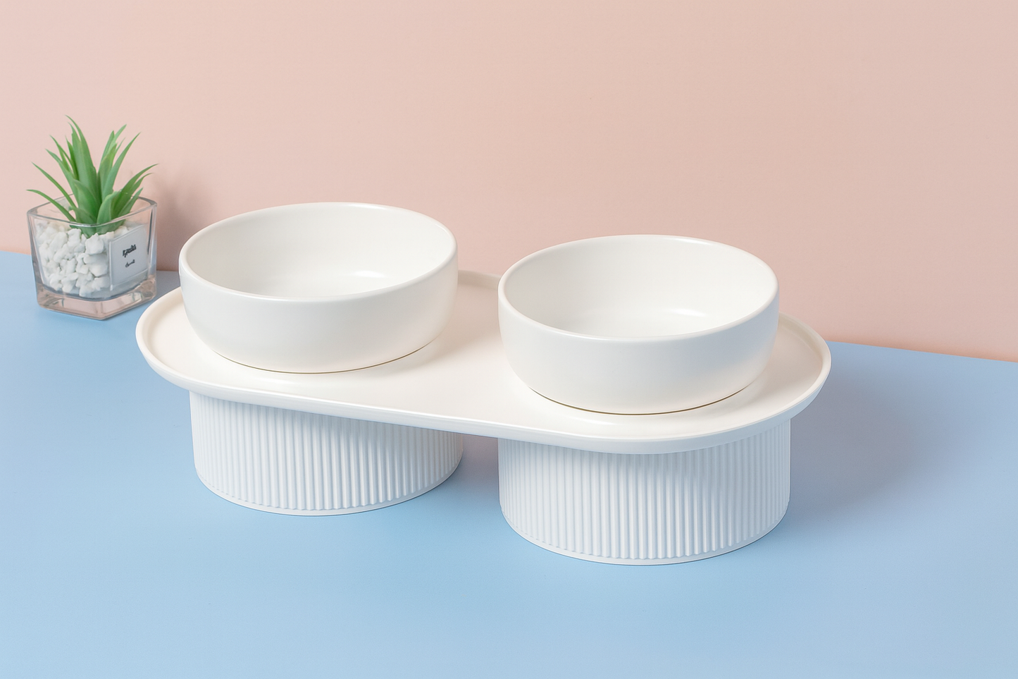 Gamelle Chien Chat Double Bol Céramique Surélevé