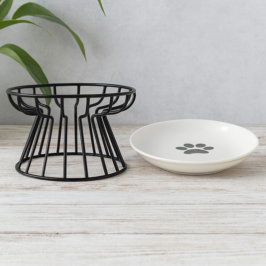 Gamelle Chien Chat Surélevée Céramique Avec Support