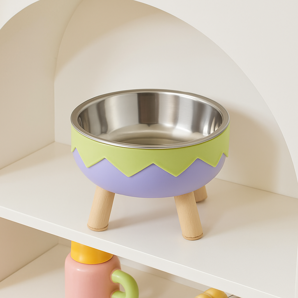 Gamelle Chien Chat Surélevée Motif Glace Cartoon