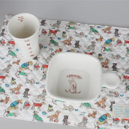 Tapis De Gamelle Chien Chat Décoratif Protection Sol