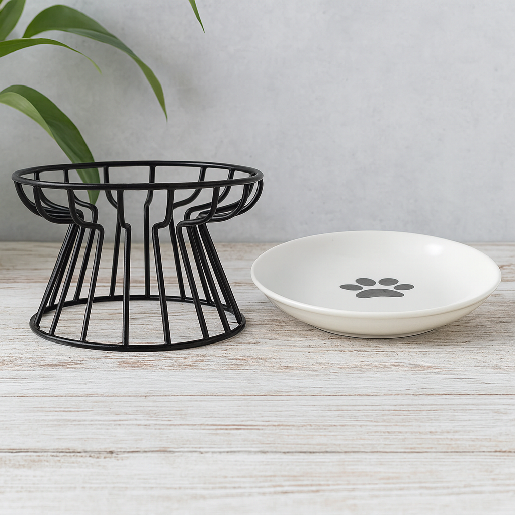 Gamelle Chien Chat Surélevée Céramique Avec Support