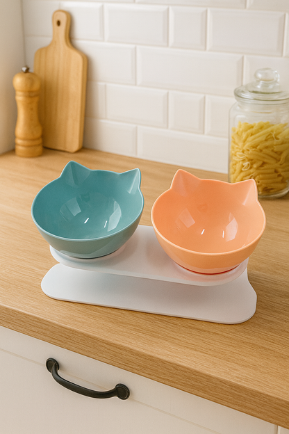 Gamelle Chat Double Eau Et Croquettes