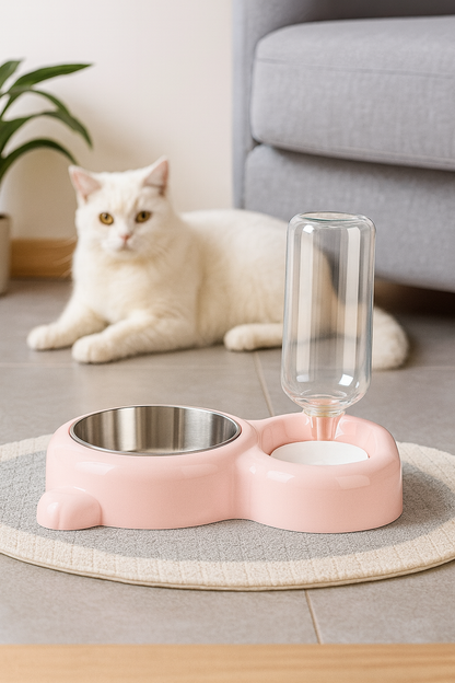 Gamelle Chien Chat Double Bol Inox Anti-Renversement