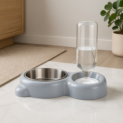 Gamelle Chien Chat Double Bol Inox Anti-Renversement