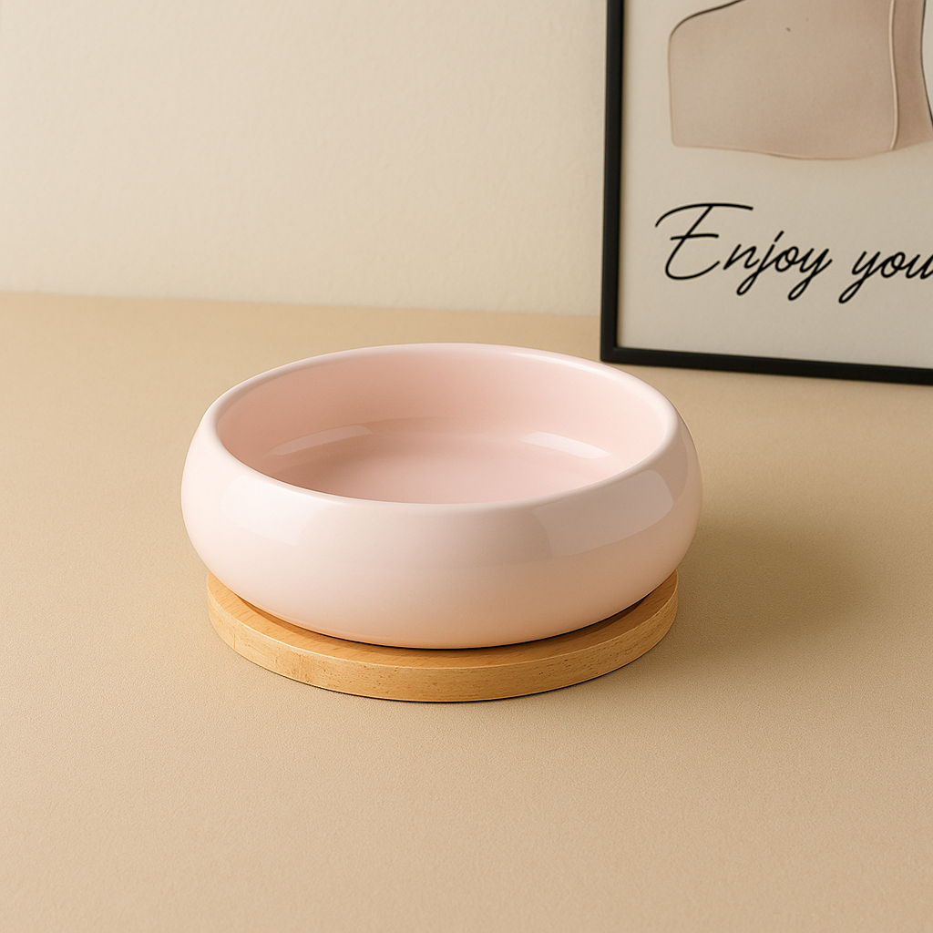 Gamelle Chiot Et Chat Bambou Et Céramique