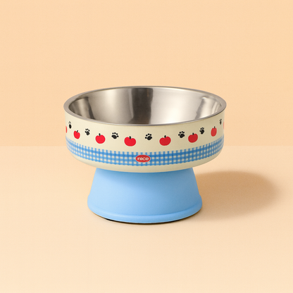 Gamelle Chien Chat Surélevée Inox Motif Cartoon