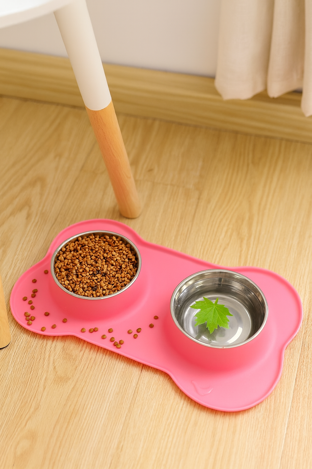 Gamelle Chien Double Bol Inox Avec Tapis