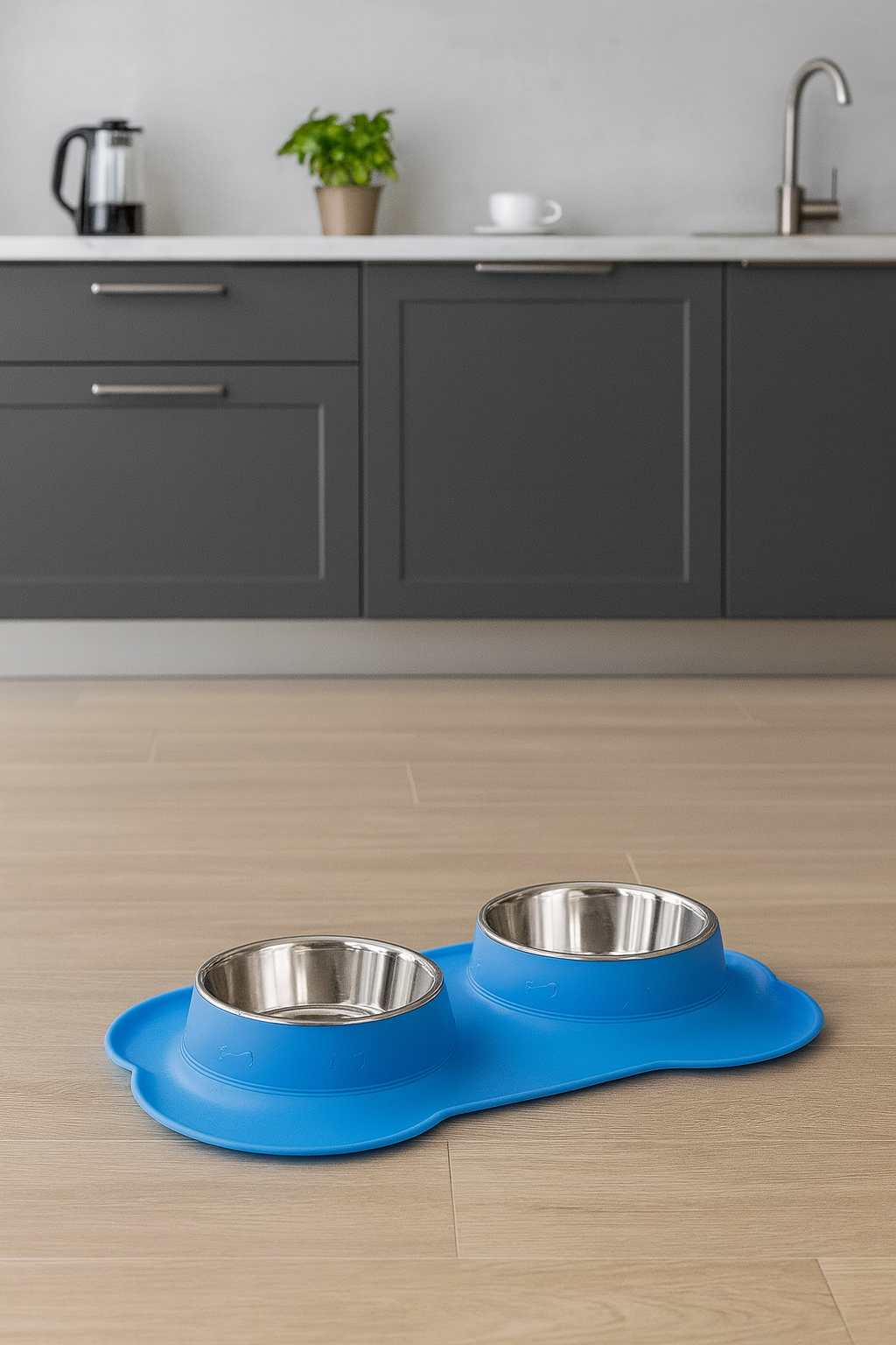 Gamelle Chien Double Bol Inox Avec Tapis