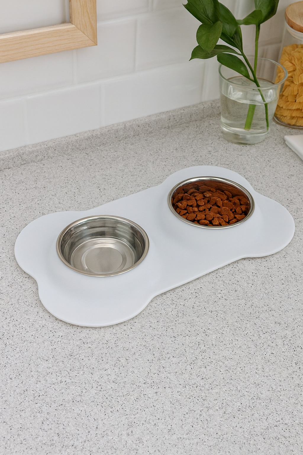 Gamelle Chien Double Bol Inox Avec Tapis