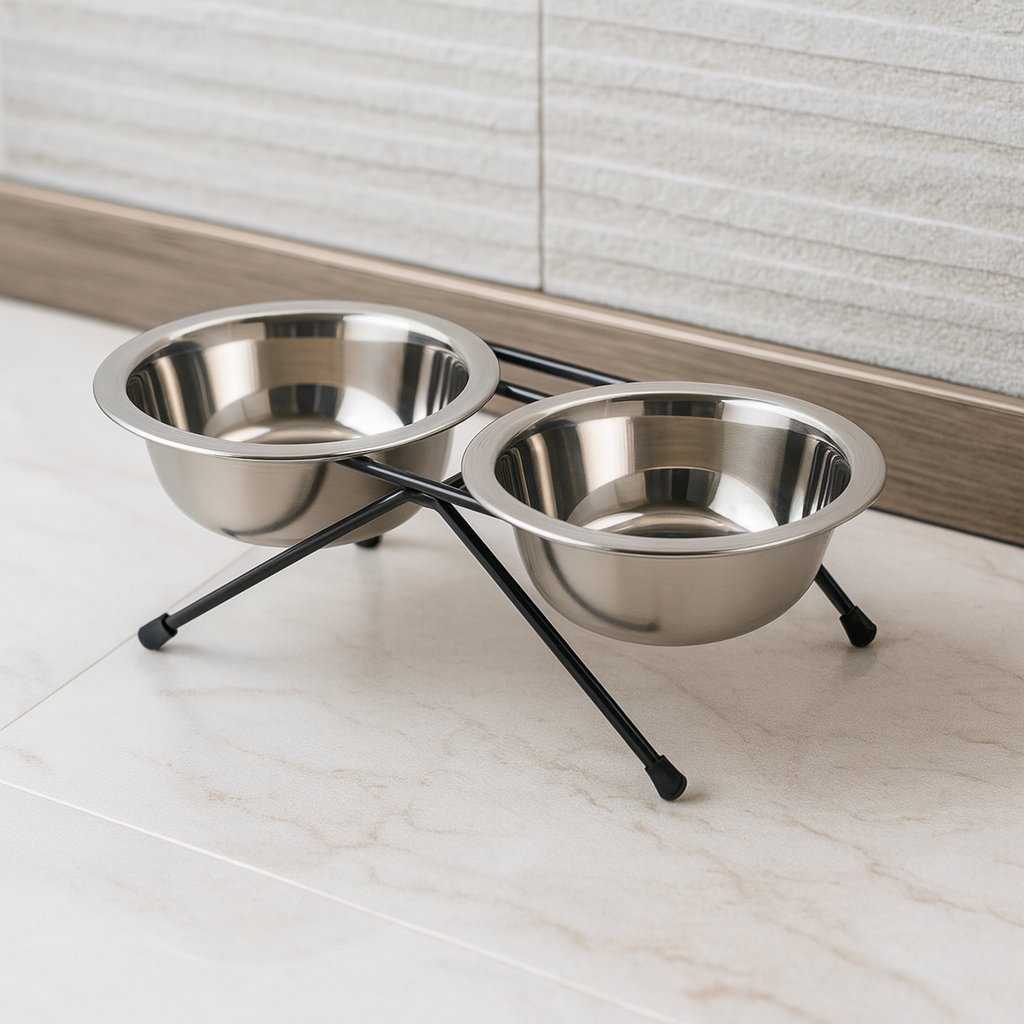 Gamelle Chien Chat Double Bol Inox Solide