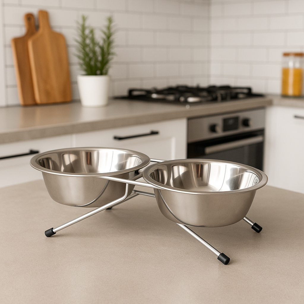 Gamelle Chien Chat Double Bol Inox Solide