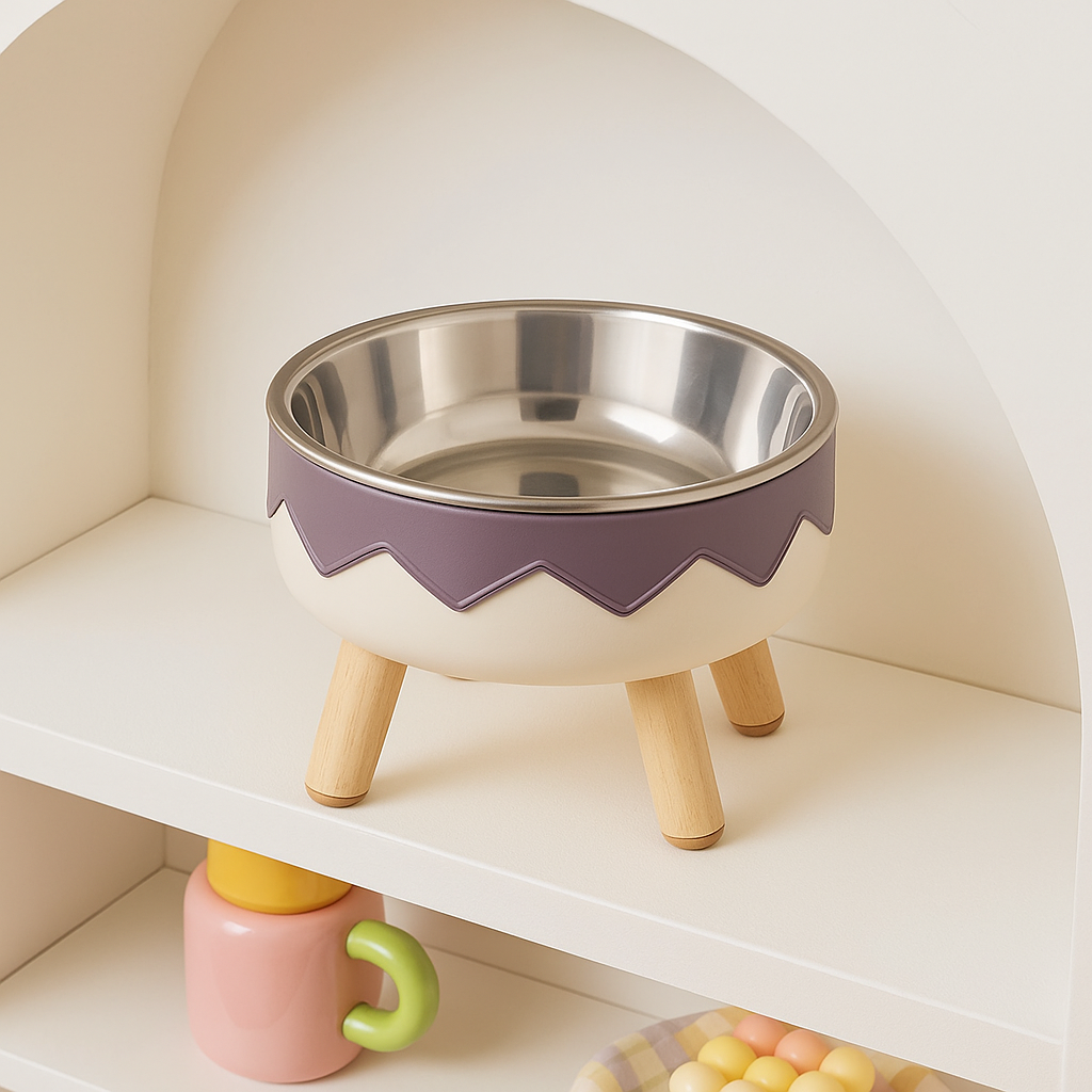 Gamelle Chien Chat Surélevée Motif Glace Cartoon