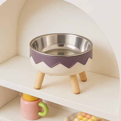 Gamelle Chien Chat Surélevée Motif Glace Cartoon