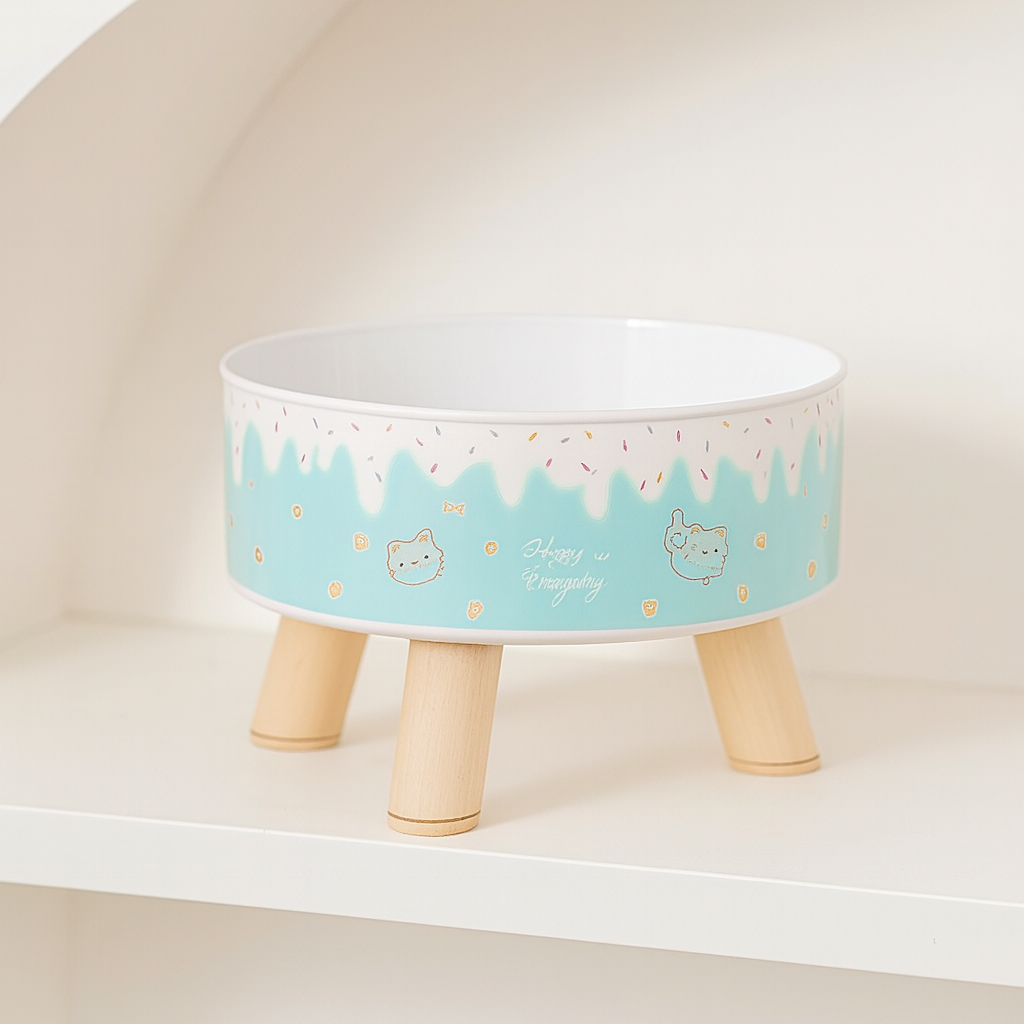 Gamelle Chien Chat Surélevée Motif Glace Cartoon