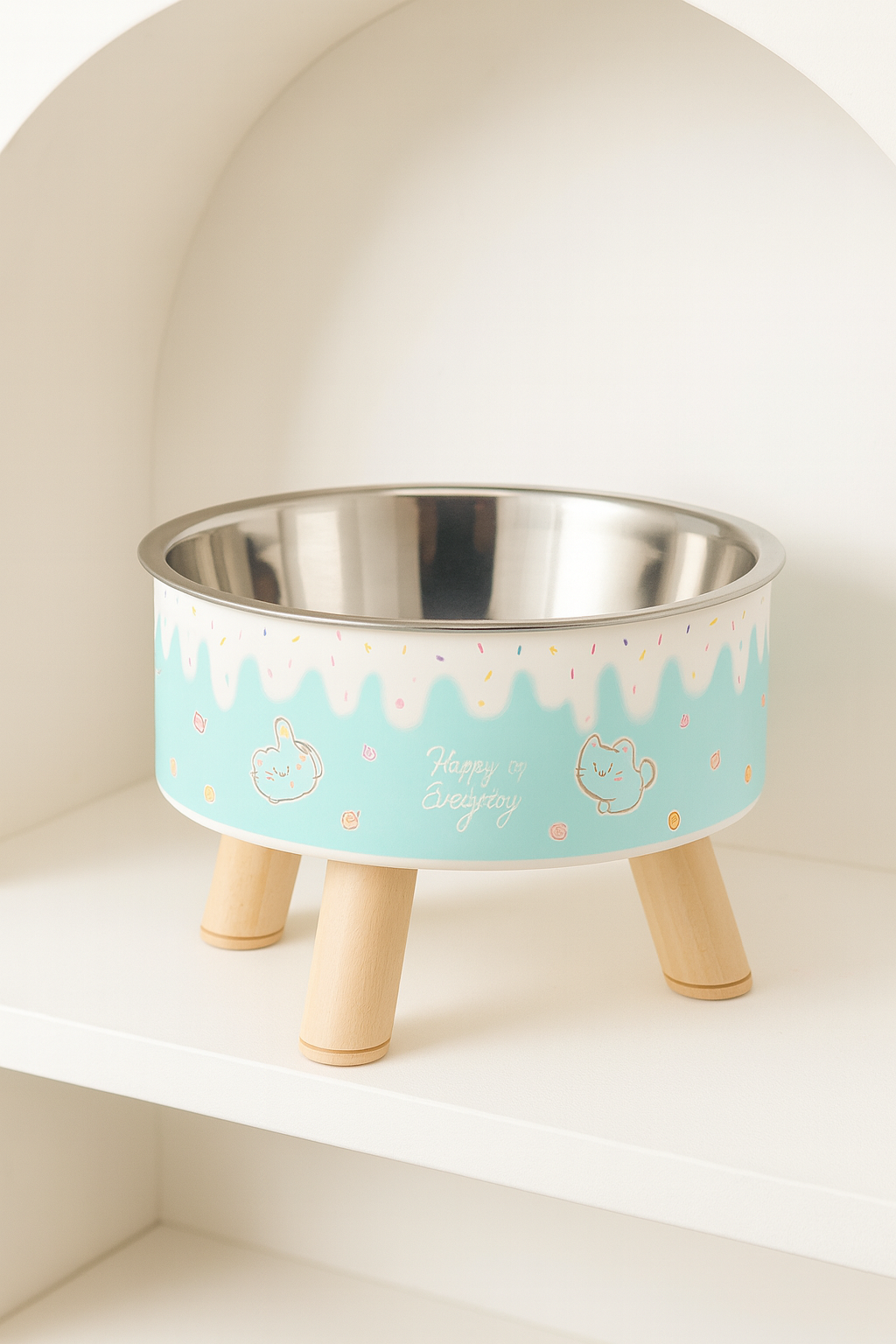 Gamelle Chien Chat Surélevée Motif Glace Cartoon