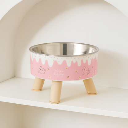 Gamelle Chien Chat Surélevée Motif Glace Cartoon