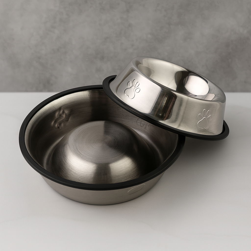 Gamelle Chien et Chat Inox antidérapante eau et croquettes