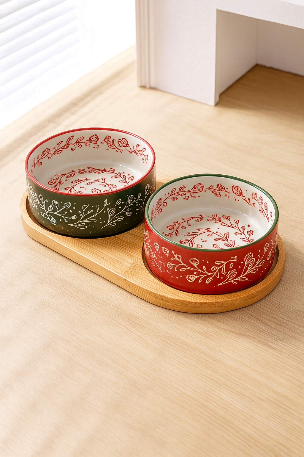 Gamelle Chien Céramique Avec Plateau Bambou