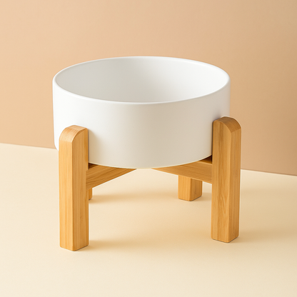 Gamelle Chat Surélevée Support Bois Élégante