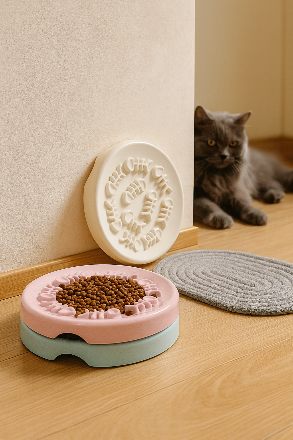 Gamelle Anti Glouton Chat – Bol Lent Forme Poisson2