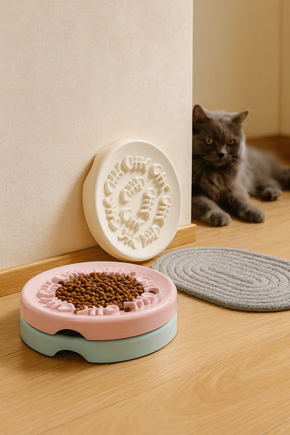 Gamelle Anti Glouton Chat – Bol Lent Forme Poisson2