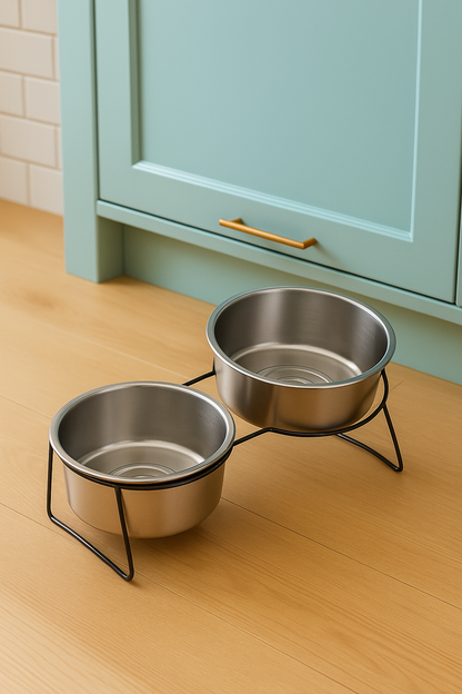 Gamelle Chien – Bol Inox Lent Avec Support Surélevé