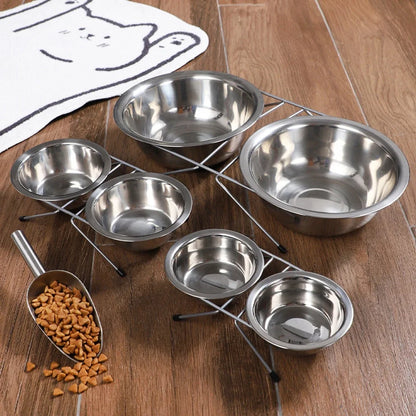 Gamelle Inox – Bol Double Solide Pour Chiens Et Chats