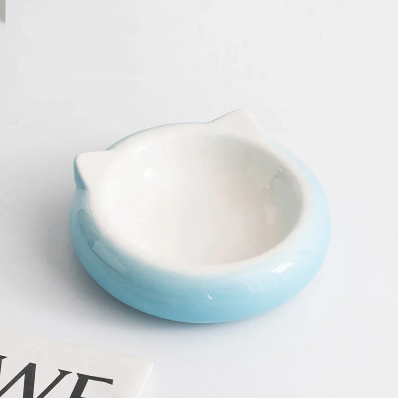 Gamelle Chat en Céramique – Bol Plat Forme Oreilles de Chat