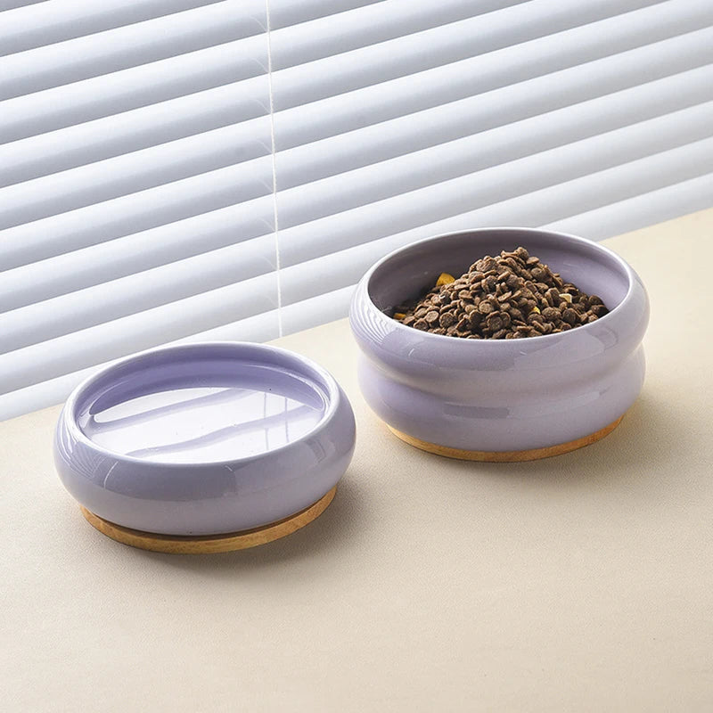 Gamelle Chiot Et Chat Bambou Et Céramique