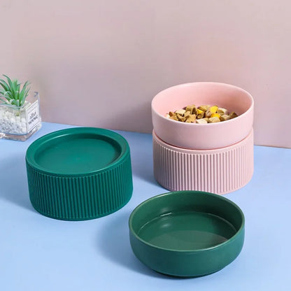 Gamelle Chien Chat Double Bol Céramique Surélevé