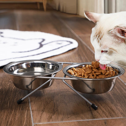 Gamelle Chien Chat Double Bol Inox Solide