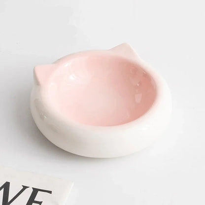 Gamelle Chat en Céramique – Bol Plat Forme Oreilles de Chat